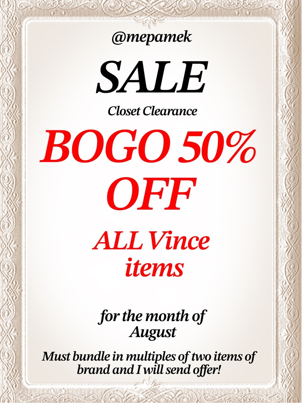 Buy One Get One 50% Off Sale VINCE
